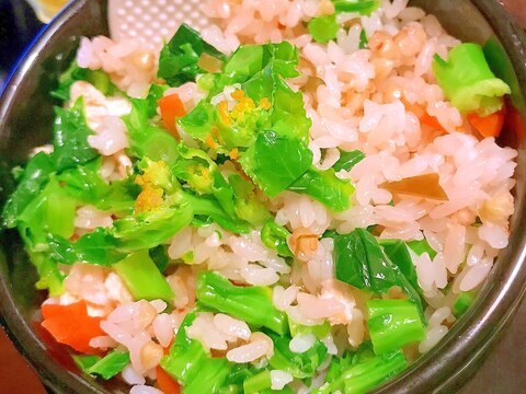 菜の花と蕎麦の実の混ぜご飯